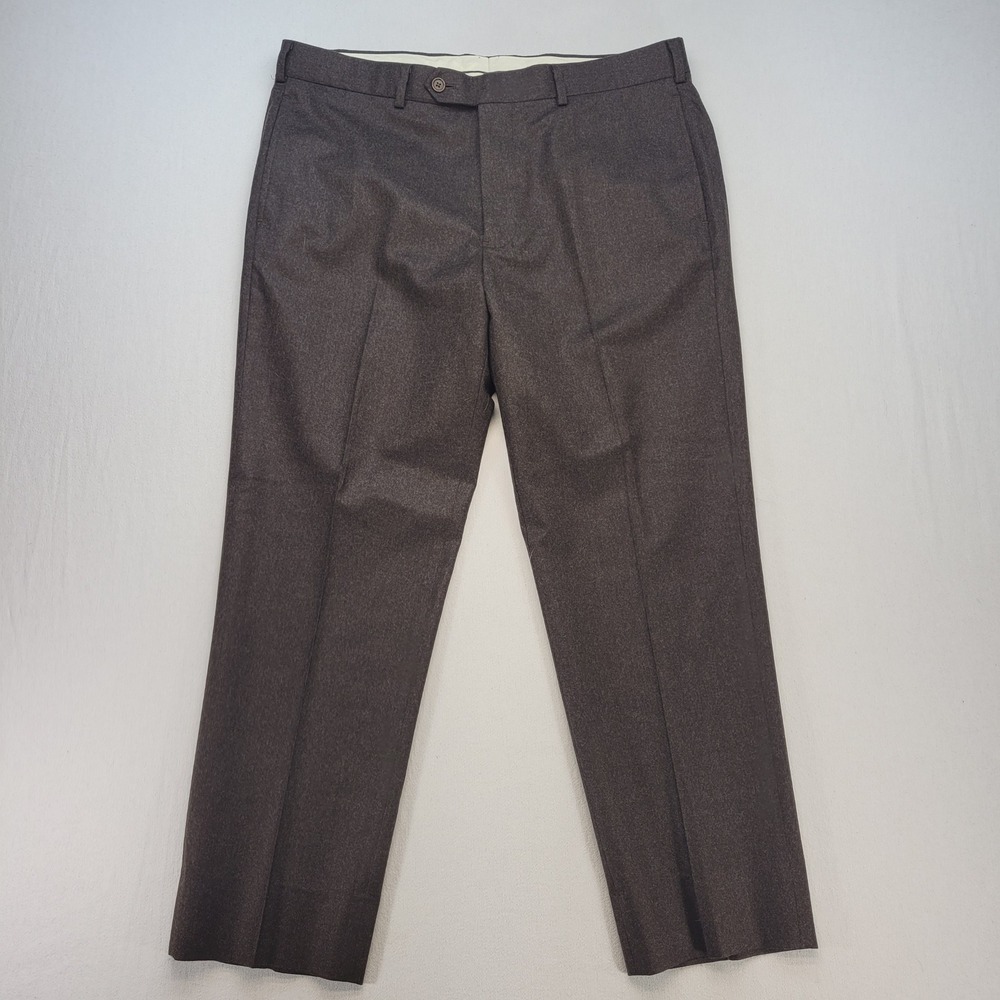 Brooks Brothers Regent Dress Pants Mens 36x27 Brown Wool Straight‎ Trousers